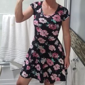 Floral skater dress with back cutouts